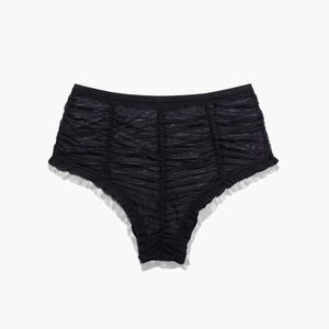BNWOT Savage X Fenty Black Gathered Mesh Booty Short Panties